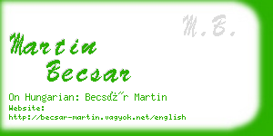 martin becsar business card